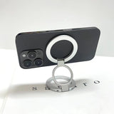Black Magnetic Phone Ring Stand - 360 Degree Rotating, Slim Design for Convenient Grip and Hands-Free Viewing