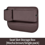 2 PCS Brown-right Car Seat Gap Storage Box - Practical Car Organizer, Gap Filler for Easy Access and Extra Storage