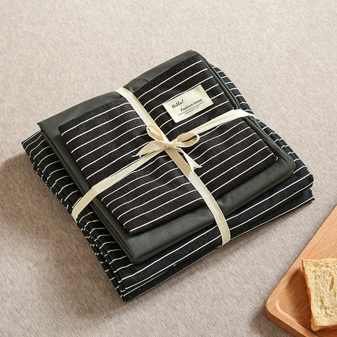 Black 4-Piece Cotton Bedding Set - Fits 1.5m/1.8m Beds (Duvet Cover 200x230cm, Bed Sheet 230x250cm)