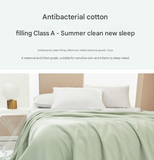 Blue Breathable Cotton Summer Quilt - Lightweight Cooling Blanket for Air-Conditioned Rooms