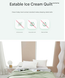 Blue Breathable Cotton Summer Quilt - Lightweight Cooling Blanket for Air-Conditioned Rooms