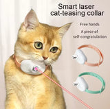 3 Pcs Pink Smart Laser Pointer Collar for Cats - Automatic Interactive Toy with Two Play Modes