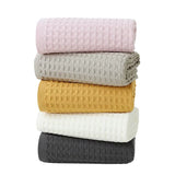 Light Brown Luxury Cotton Waffle Bath Towel, Soft, Quick-Drying, Water Absorbent, Unisex, for Home Use