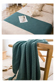 Dark Green 110cm x 150cm Soft Tassel Throw Blanket for Sofa or Bed, Cozy  Casual Blanket for Office Nap, Minimalist Bed End Cover