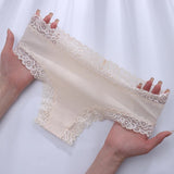 Size M Lace-Trimmed Cotton Panties - 3-Pack in Black, White, and Nude