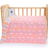 Pink Clouds, 6-Layer Muslin Baby Blanket - Soft Cotton Bedding for Infants and Toddlers, 110x110cm