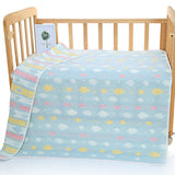 Cyan Clouds, 6-Layer Muslin Baby Blanket - Soft Cotton Bedding for Infants and Toddlers, 110x110cm