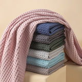 Green Pure Cotton Waffle Weave Bath Towel - Soft, Absorbent & Extra Large 70x140 cm for Home Use