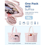 Light Tan Versatile Women's Gym Tote Bag with Yoga Mat Strap - 18L Carryall, Fits 15.6 Laptop, Multi-Pocket Organizer