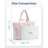 Light Tan Versatile Women's Gym Tote Bag with Yoga Mat Strap - 18L Carryall, Fits 15.6 Laptop, Multi-Pocket Organizer