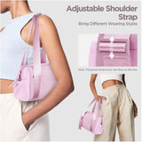 Stylish white Mini Gym Bag & Travel Tote - Compact Duffel with Wet Pocket, Luggage Sleeve & Multiple Compartments