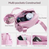 Stylish white Mini Gym Bag & Travel Tote - Compact Duffel with Wet Pocket, Luggage Sleeve & Multiple Compartments