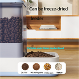 Pink 2-in-1 Automatic Pet Water and Food Dispenser - Gravity Feeder for Cats and Dogs