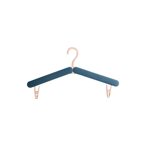 2PCS Blue Portable Travel Hanger with Hidden Clips - Lightweight Folding Clothes Hanger for Socks and Small Items