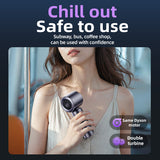 White Portable Handheld Fan with 120-Speed Display - USB Rechargeable Mini Cooling Fan for Outdoor Use