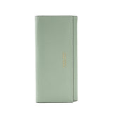 Green PU Slim Wallet with Polyester Interior - Stylish Clutch for Cards and Cash