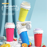 Green Cool Summer Slushie Cup - 500ml Quick-Freeze Smoothie Maker with Straw