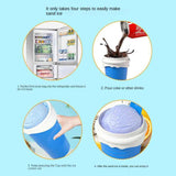 Green Cool Summer Slushie Cup - 500ml Quick-Freeze Smoothie Maker with Straw