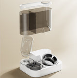 Automatic Pet Feeder and Water Bowl - 2-in-1 Yellow Stainless Steel Bowl Cat Feeding Station