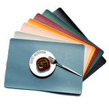 5 PCS Orange Nordic Style Leather Placemat - Anti-Slip, Heat-Resistant Table Mat 30cm x 45cm