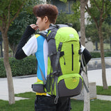 Black 36-55L Outdoor Hiking Backpack - Durable Water Resistant Travel Bag for Trekking, Camping, and Adventure