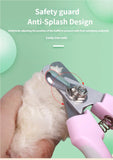 3 PCS (Purple+ Pink+ Green)Professional Pet Nail Clippers for Dogs and Cats - Sharp Stainless Steel Blades with Safety Guard and Anti-Splash Baffle - Ergonomic Non-Slip Handle for Safe and Easy Grooming