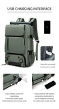 Green Large Capacity 16-Inch Laptop Travel Backpack - Anti-Theft Professional Business Bag with Spring Buckle - Durable Oxford Cloth Outdoor Rucksack for Men and Women
