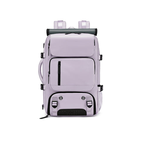 Purple Large Capacity 16-Inch Laptop Travel Backpack - Anti-Theft Professional Business Bag with Spring Buckle - Durable Oxford Cloth Outdoor Rucksack for Men and Women