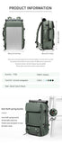 Mint Green Large Capacity 16-Inch Laptop Travel Backpack - Anti-Theft Professional Business Bag with Spring Buckle - Durable Oxford Cloth Outdoor Rucksack for Men and Women