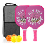 【RT-015】Fiberglass Pickleball Paddle Set of 2 with 4 Balls and Carry Bag - 185g Single Paddle Weight - Beginner Friendly Starter Kit with Non-Slip Cushion Grip for Adults Kids and Outdoor Family Fun