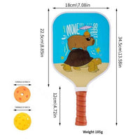 【RT-015】Fiberglass Pickleball Paddle Set of 2 with 4 Balls and Carry Bag - 185g Single Paddle Weight - Beginner Friendly Starter Kit with Non-Slip Cushion Grip for Adults Kids and Outdoor Family Fun