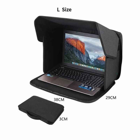 Laptop Sun Shade and Outdoor Privacy Hood - Fits Laptops up to 16 Inches Size L - Anti-Glare Screen Shield, Portable Foldable Design, Remote Work Essential for Park Beach and Outdoor Office Use