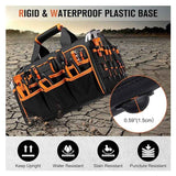 17 Inch Heavy Duty Tool Bag - 43cm Wide Open Mouth Organiser - Thickened Wear Resistant Oxford Cloth with Adjustable Padded Strap, Multi-Pocket Storage for Electricians Plumbers and Professional Trades