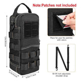 Tactical Tool Pouch Organizer - Heavy Duty Oxford Cloth - Compact MOLLE Utility Bag with Adjustable Shoulder Strap for EDC Small Hand Tools and Outdoor Gear - 12 Inch Black