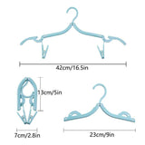 Portable Folding Travel Hangers Set - 19 Piece Laundry Kit with 6 Adjustable Hangers 12 Clips and Storage Bag - Space Saving Design for Caravanning Camping and Student Dorms - Pink