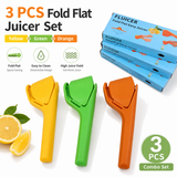 Manual Citrus Juicer 3 Piece Fold Flat Lemon Squeezer Set - Handheld Plastic Fruit Press, Space Saving Easy Clean Kitchen Juicer for Lemon, Lime and Orange In Australia - Darrahopens