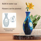 3D Puzzle Vase 160 Piece DIY Flower Vase Kit - Starry Sky Art, Reusable Inner Water Cup, Stable Decorative Display for Home, Office and Gift Giving In Australia - Darrahopens