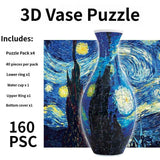 3D Puzzle Vase 160 Piece DIY Flower Vase Kit - Starry Sky Art, Reusable Inner Water Cup, Stable Decorative Display for Home, Office and Gift Giving In Australia - Darrahopens