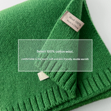 Black Luxurious 100% Wool Scarf for Women and Men - Soft, Warm, and Stylish