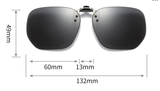 Quickred 2-Piece Flip-Up Sunglasses Clip-On Set for Glasses - UV-Protective Square Polarized Lenses for Driving