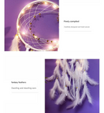 Multicolor With light 2 PCS Mystic Moon Dreamcatcher Wind Chime Pendant - Elegant Lunar Design with Soothing Tones
