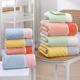 Blue-pink Oversized Double-Sided Coral Fleece Bath Towel | Soft and Absorbent, Thick & Warm, 70x140cm