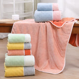 Blue-pink Oversized Double-Sided Coral Fleece Bath Towel | Soft and Absorbent, Thick & Warm, 70x140cm