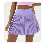 High waist purple pleated skirt | built-in shorts to prevent exposure - suitable for yoga, badminton and golf  Size XL