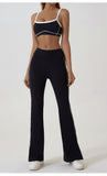 Black Flared Leggings & Sports Bra Set - Breathable & Stretchy Activewear for Yoga, Running & Gym Workouts Size XL