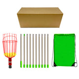 Fruit picking tool with telescopic pole - stainless steel fruit picking pole, high altitude tree fruit picking tool 4m