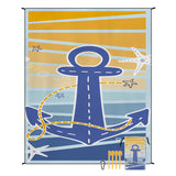 Style STD-001-3 Blue And Yellow Quick Dry Beach Mat Sand Proof Waterproof Outdoor Picnic Blanket - Compact & Lightweight