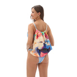 Colorful Dog Pattern 2-in-1 Foldable Beach Towel & Backpack - Microfiber Travel Set is concise