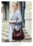 Khaki Spacious & Stylish  PU Leather Tote Bag -  Versatile Shoulder/Crossbody