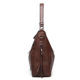 Black Spacious & Stylish  PU Leather Tote Bag -  Versatile Shoulder/Crossbody